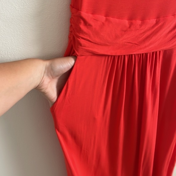 Boden Amelie Jersey Midi Dress Women’s Size 6 Regular Short Sleeve Orange Red - Picture 7 of 10